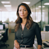 Profesional financiera exitosa y confiada
